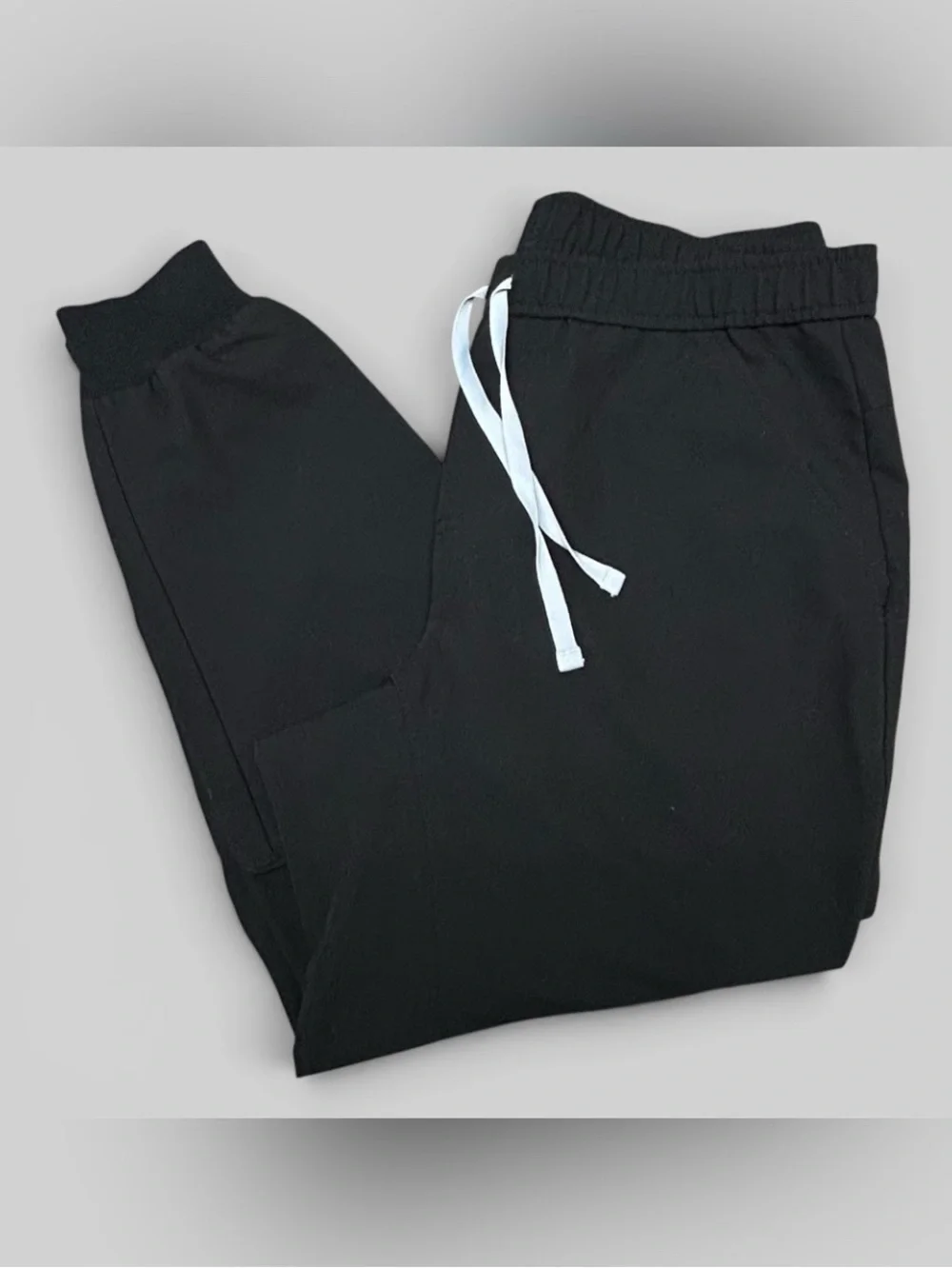 Figs Tansen Casual Scrub Pants Joggers Black Size Medium Tall M/T